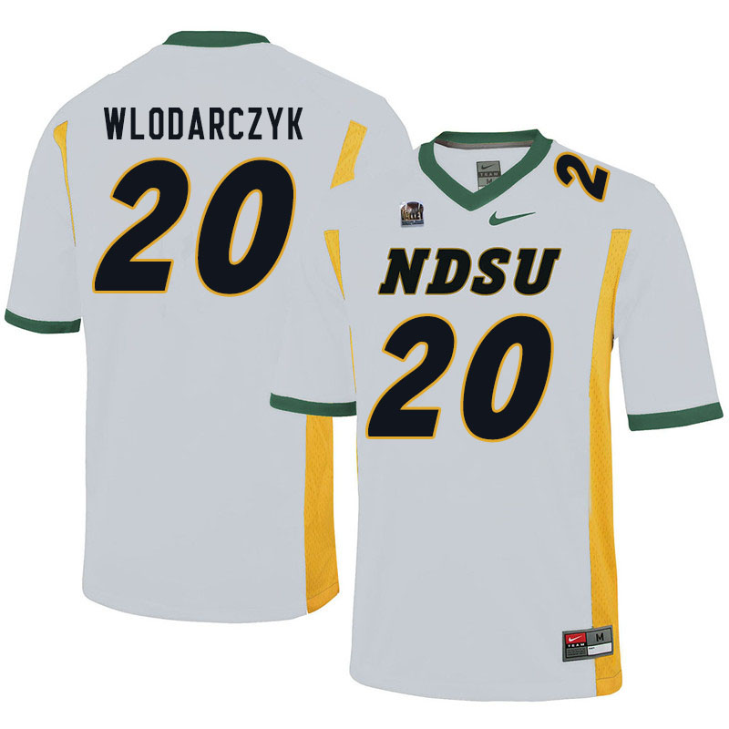 Men #20 Julian Wlodarczyk North Dakota State Bison College Football Jerseys Sale-White - Click Image to Close
